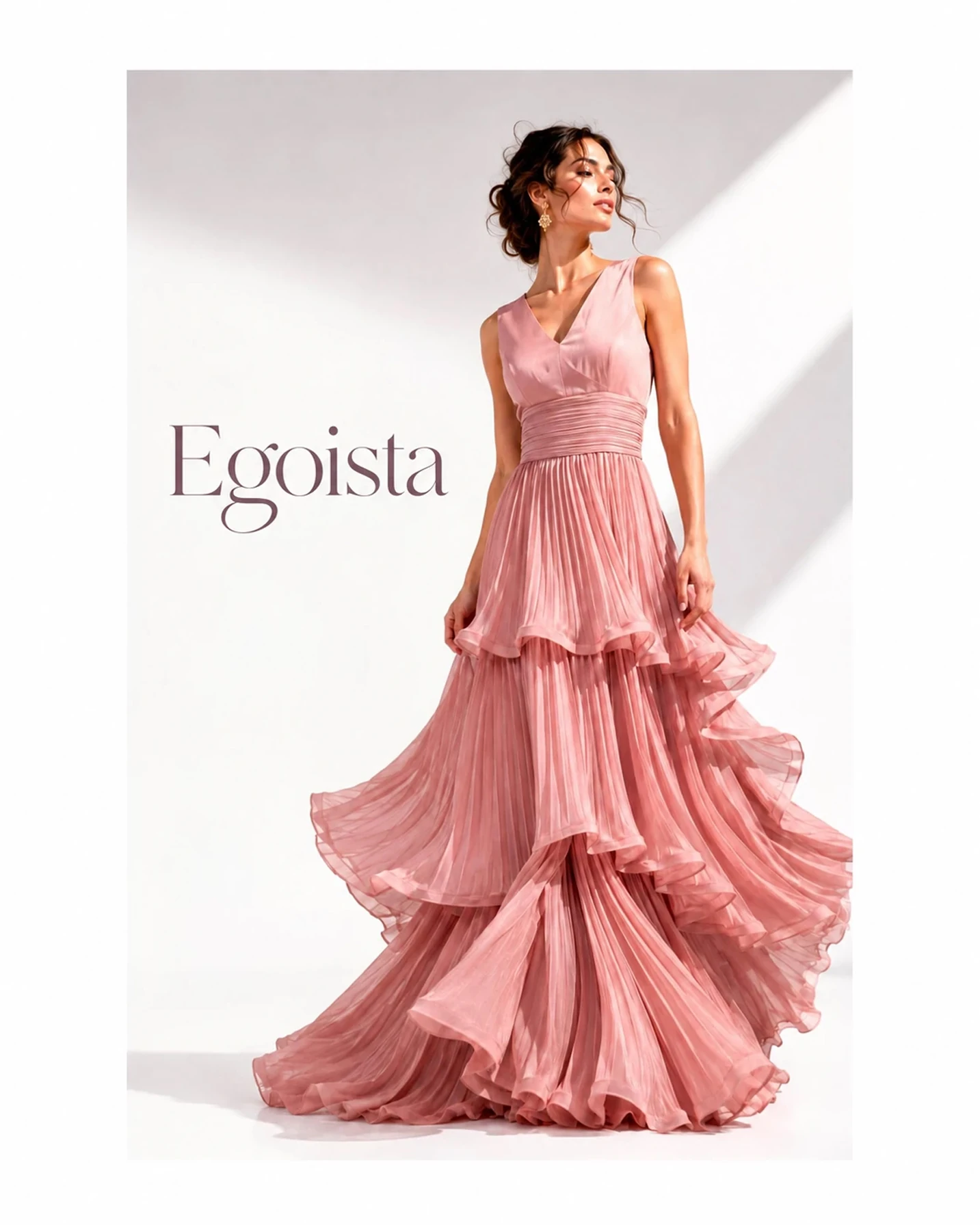 Egoista campaign with a red evening dress